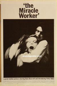 c613 MIRACLE WORKER one-sheet movie poster '62 Anne Bancroft, Patty Duke