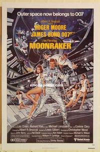 c617 MOONRAKER one-sheet movie poster '79 Roger Moore as James Bond!