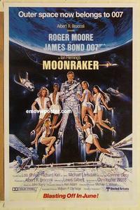 c619 MOONRAKER 'June' advance one-sheet movie poster '79 Moore, James Bond!