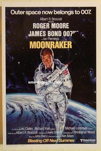 c620 MOONRAKER 'Summer' advance one-sheet movie poster '79 Moore, James Bond