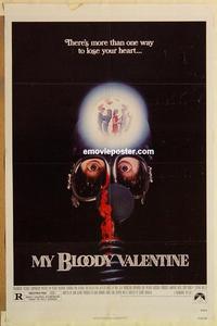 c629 MY BLOODY VALENTINE one-sheet movie poster '81 George Mihalka, horror!