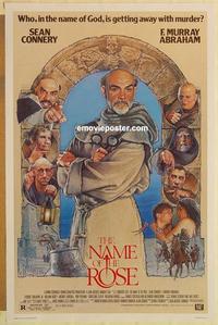 c633 NAME OF THE ROSE one-sheet movie poster '86 Sean Connery, Drew Struzan