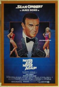 c640 NEVER SAY NEVER AGAIN 1sh movie poster '83 Sean Connery as Bond!