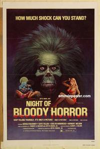 c644 NIGHT OF BLOODY HORROR one-sheet movie poster R79 berserk psycho!