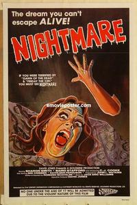 c646 NIGHTMARE one-sheet movie poster '81 wild horror image!