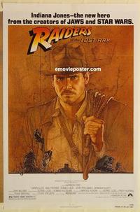 c687 RAIDERS OF THE LOST ARK one-sheet movie poster '81 Harrison Ford