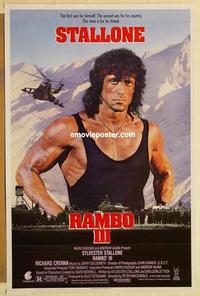 c688 RAMBO 3 one-sheet movie poster '88 Sylvester Stallone, Richard Crenna