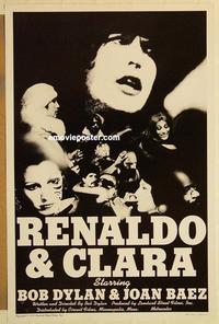 c692 RENALDO & CLARA one-sheet movie poster '78 Bob Dylan, rock 'n' roll!