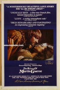 c693 RETURN OF MARTIN GUERRE one-sheet movie poster '82 Gerard Depardieu