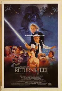 c698 RETURN OF THE JEDI style B one-sheet movie poster '83 George Lucas