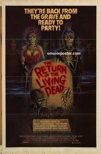 c699 RETURN OF THE LIVING DEAD one-sheet movie poster '85 wild horror image!