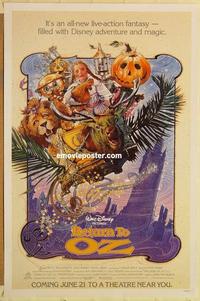 c700 RETURN TO OZ advance one-sheet movie poster '85 Walt Disney, Drew art