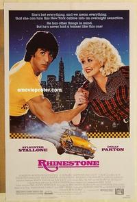 c701 RHINESTONE one-sheet movie poster '84 Sylvester Stallone, Dolly Parton