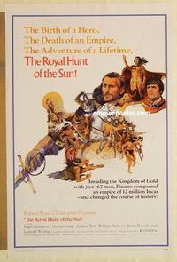 c710 ROYAL HUNT OF THE SUN one-sheet movie poster '69 Robert Shaw, Plummer