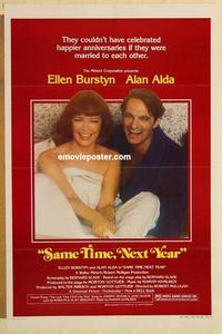 c716 SAME TIME NEXT YEAR one-sheet movie poster '78 Ellen Burstyn, Alda