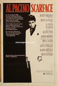c718 SCARFACE one-sheet movie poster '83 Al Pacino, Brian De Palma