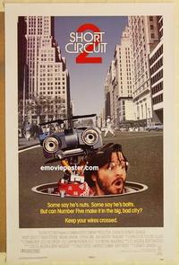 c733 SHORT CIRCUIT 2 one-sheet movie poster '88 Fisher Stevens, robot!