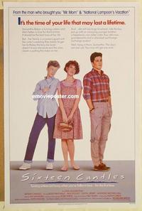c740 SIXTEEN CANDLES one-sheet movie poster '84 Molly Ringwald, Hughes