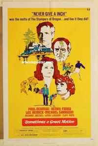 c745 SOMETIMES A GREAT NOTION one-sheet movie poster '71 Paul Newman