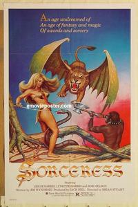 c748 SORCERESS one-sheet movie poster '82 sword and sorcery, fantasy!