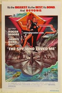 c751 SPY WHO LOVED ME one-sheet movie poster '77 Moore as James Bond!