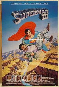 c767 SUPERMAN 3 advance one-sheet movie poster '83 Chris Reeve, Richard Pryor