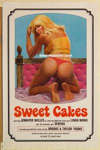 c768 SWEET CAKES one-sheet movie poster '76 super sexy erotic artwork!