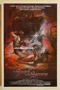 c771 SWORD & THE SORCERER style B one-sheet movie poster '82 fantasy art!