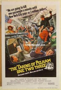 c772 TAKING OF PELHAM ONE TWO THREE one-sheet movie poster '74 Matthau, Shaw