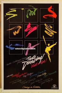c781 THAT'S DANCING advance one-sheet movie poster '85 Astaire & Rogers!