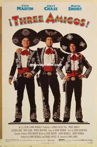 c785 THREE AMIGOS one-sheet movie poster '86 Chevy Chase, Martin, Short