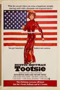 c787 TOOTSIE advance one-sheet movie poster '82 Dustin Hoffman, Lange
