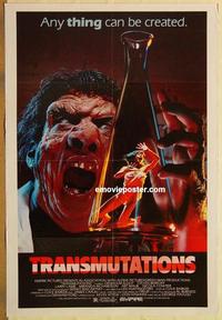 c791 TRANSMUTATIONS one-sheet movie poster '86 wild grotesque monster!