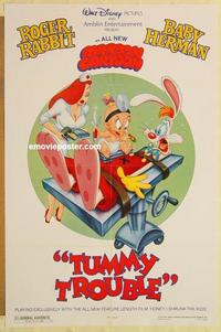 c794 TUMMY TROUBLE DS one-sheet movie poster '89 Roger & Jessica Rabbit!