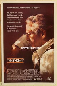 c803 VERDICT one-sheet movie poster '82 Paul Newman, Jack Warden