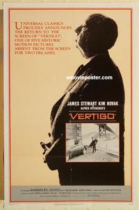 c804 VERTIGO one-sheet movie poster R83 James Stewart, Kim Novak