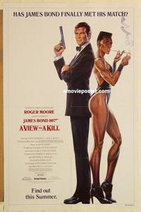 c807 VIEW TO A KILL advance one-sheet movie poster '85 Moore, Grace Jones
