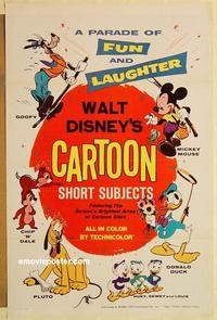 c812 WALT DISNEY'S CARTOON SHORT SUBJECTS one-sheet movie poster R71