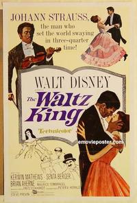 c813 WALTZ KING one-sheet movie poster '63 Disney bio of Johann Strauss!