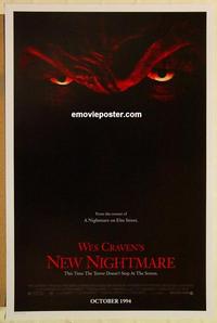 c642 NEW NIGHTMARE DS advance one-sheet movie poster '94 Freddy Kruger