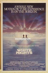 c820 WHITE NIGHTS advance one-sheet movie poster '85 Baryshnikov, Hines