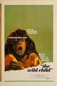 c824 WILD CHILD one-sheet movie poster '70 Francois Truffaut classic!