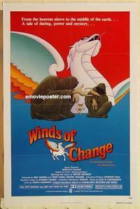 c826 WINDS OF CHANGE one-sheet movie poster '79 Peter Ustinov, cartoon!