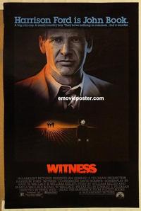 c827 WITNESS one-sheet movie poster '85 Harrison Ford, Peter Weir, McGillis