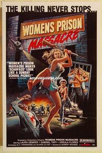 c831 WOMEN'S PRISON MASSACRE one-sheet movie poster '85 really wild image!