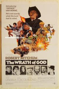 c833 WRATH OF GOD one-sheet movie poster '72 Robert Mitchum, Langella