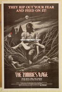 c838 ZOMBIE'S RAGE one-sheet movie poster '82 Tisa Farrow, Italian horror!