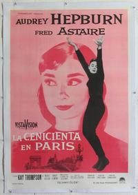 d239 FUNNY FACE linen Argentinean movie poster '57 Audrey Hepburn