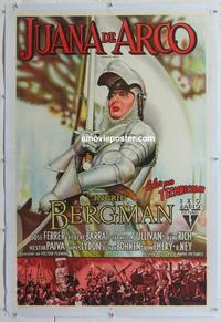 d244 JOAN OF ARC linen Argentinean movie poster '48 Bergman