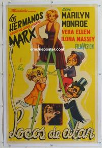 d246 LOVE HAPPY linen Argentinean movie poster R53 Marx, Monroe